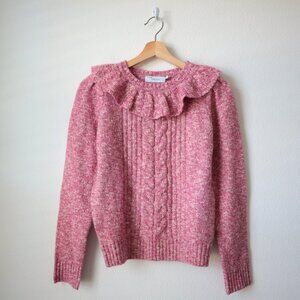 Greylin Ruffle Collar Sparkle Sweater | S